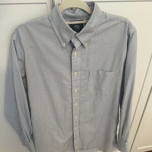 J. Press Men's Blue Striped Button Down Shirt